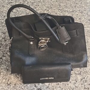 Michael Kors Black purse and matching Wallet